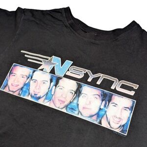 Nsync 2002 Celebrity Tour Concert T Shirt Unisex Size XL Black Justin Timberlake